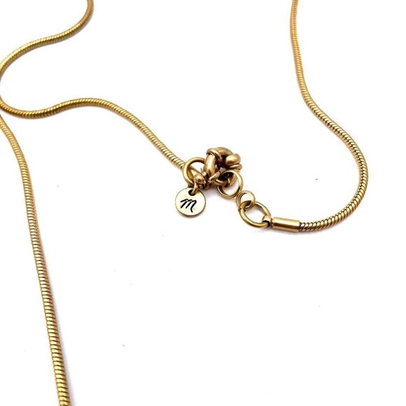 Madewell Spring Chain Pendant Necklace Gold Tone Spring Ring Closure 36" - Picture 3 of 3
